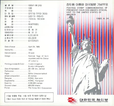 1985/ ����ȯ ����� �̱��湮 �ȳ�ī��