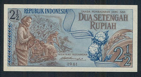 INDONESIA(�ε��׽þ�)/ 2.1/2 Rupiah 1961