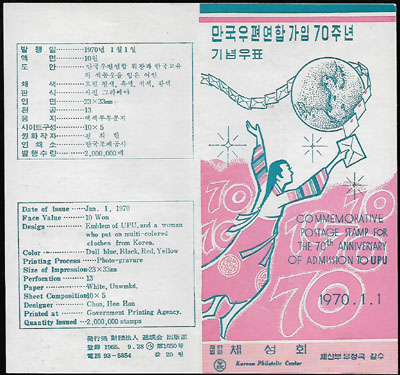 1970/ UPU���� 70�� �ȳ�ī��